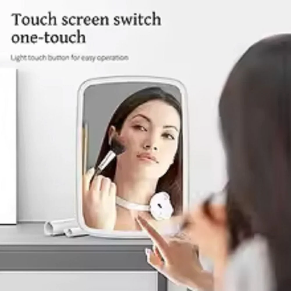LED Travel Lighted Makeup Mirror 3 Colors Light Modes Portable Mirror with Light